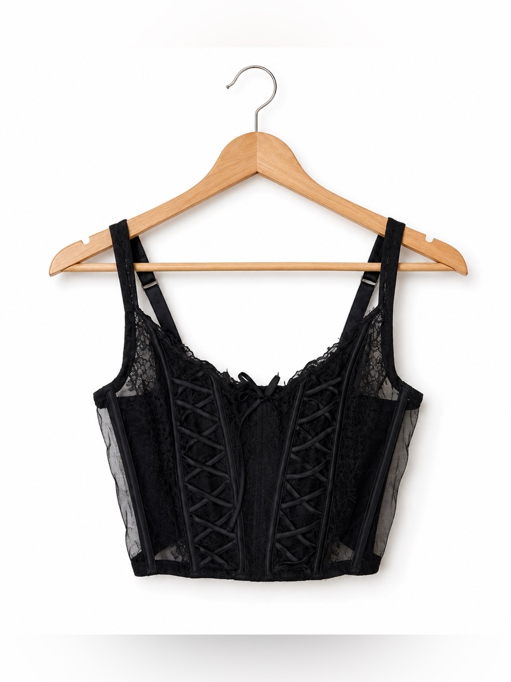Victoria’s Secret Black Lace Corset Top Women’s Size M NWT Bustier Feminine